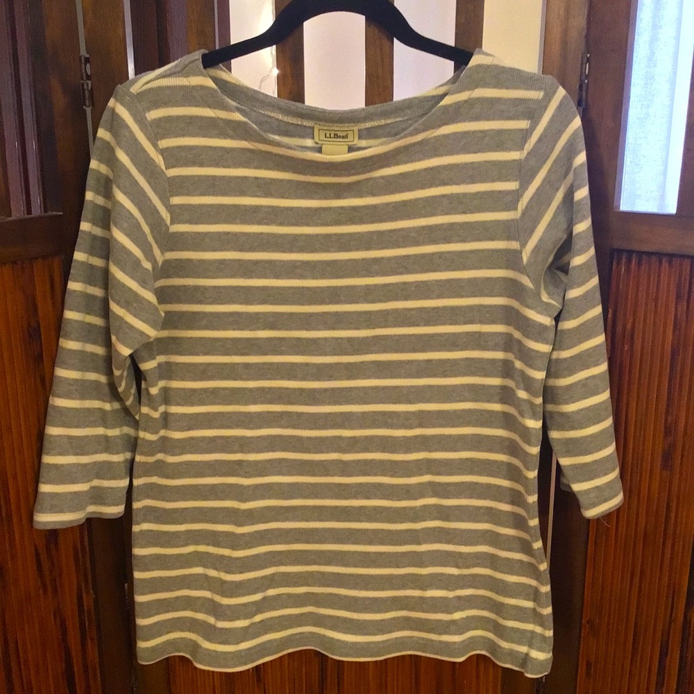 L.L. Bean Striped Boatneck Top